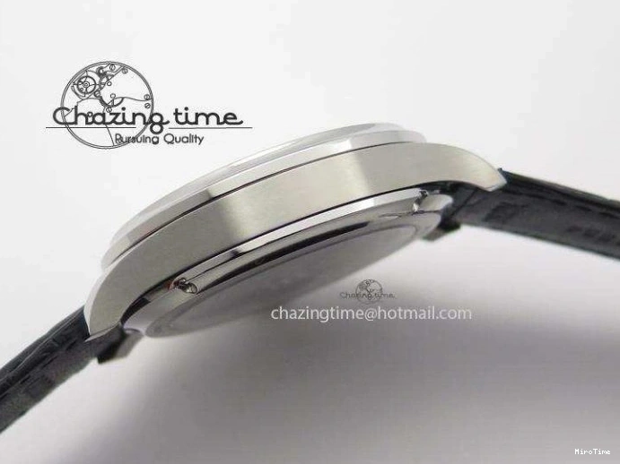 MIROTIME 0428 Portuguese Tourbillon Power Reserve Moonphase SS Black Dial Gold Numbers On Black Leather Strap RelaxedFit 7320